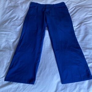 Blue Lululemon Relaxed Fit ABC Pants:  34” waist x 33” inseam